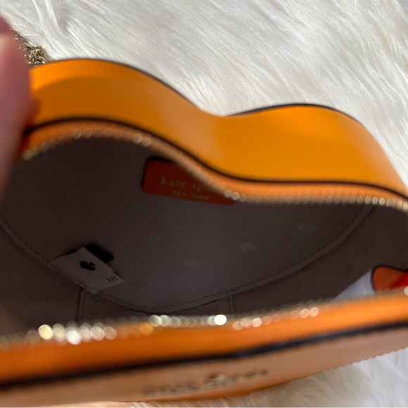 NEW KATE SPADE MINI HEART LOVE SHACK PRIDE ORANGE - Picture 4 of 4